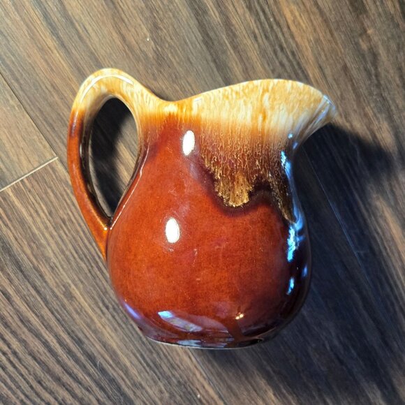 Vintage U.S.A. Pottery Brown Drip Pitcher/Farmhouse/Cottagecore Style - Picture 2 of 5